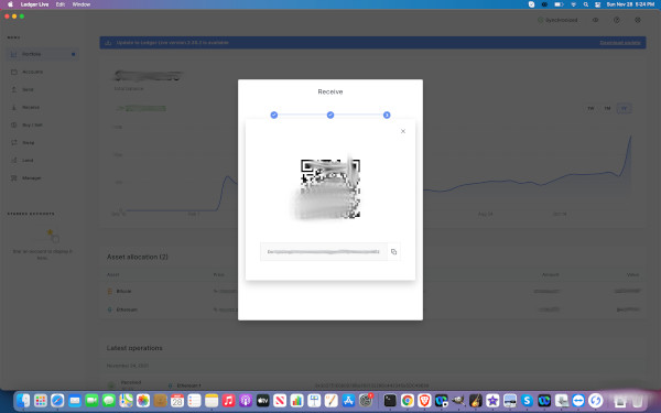 Ledger Nano Receive QR Code